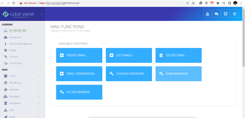 cyber panel create emails