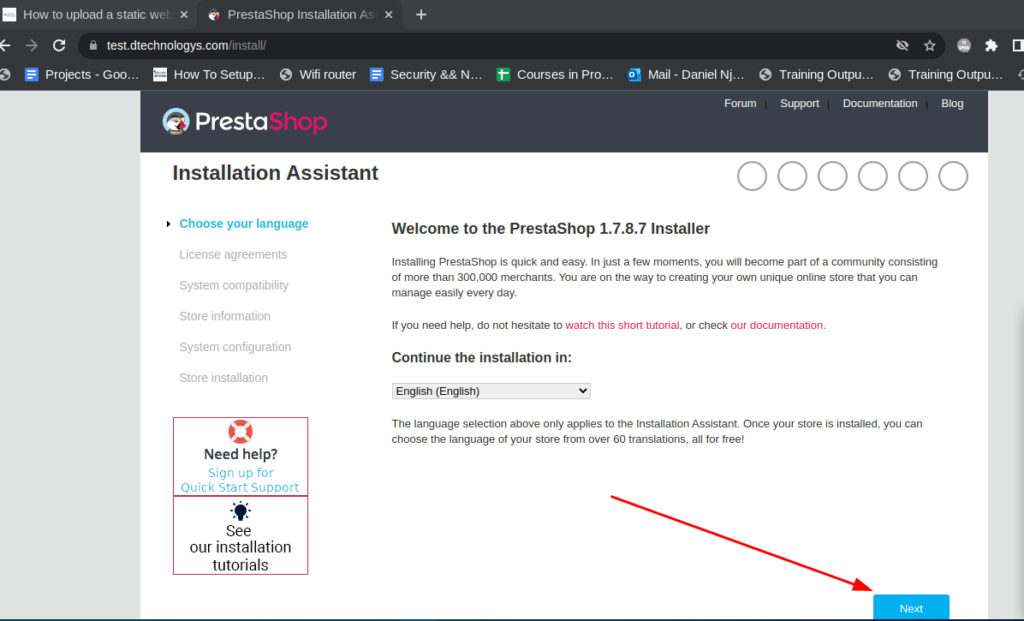 install PrestaShop